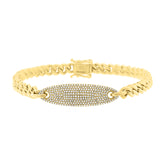0.56ct 14k Yellow Gold Diamond Pave Chain Bracelet  6